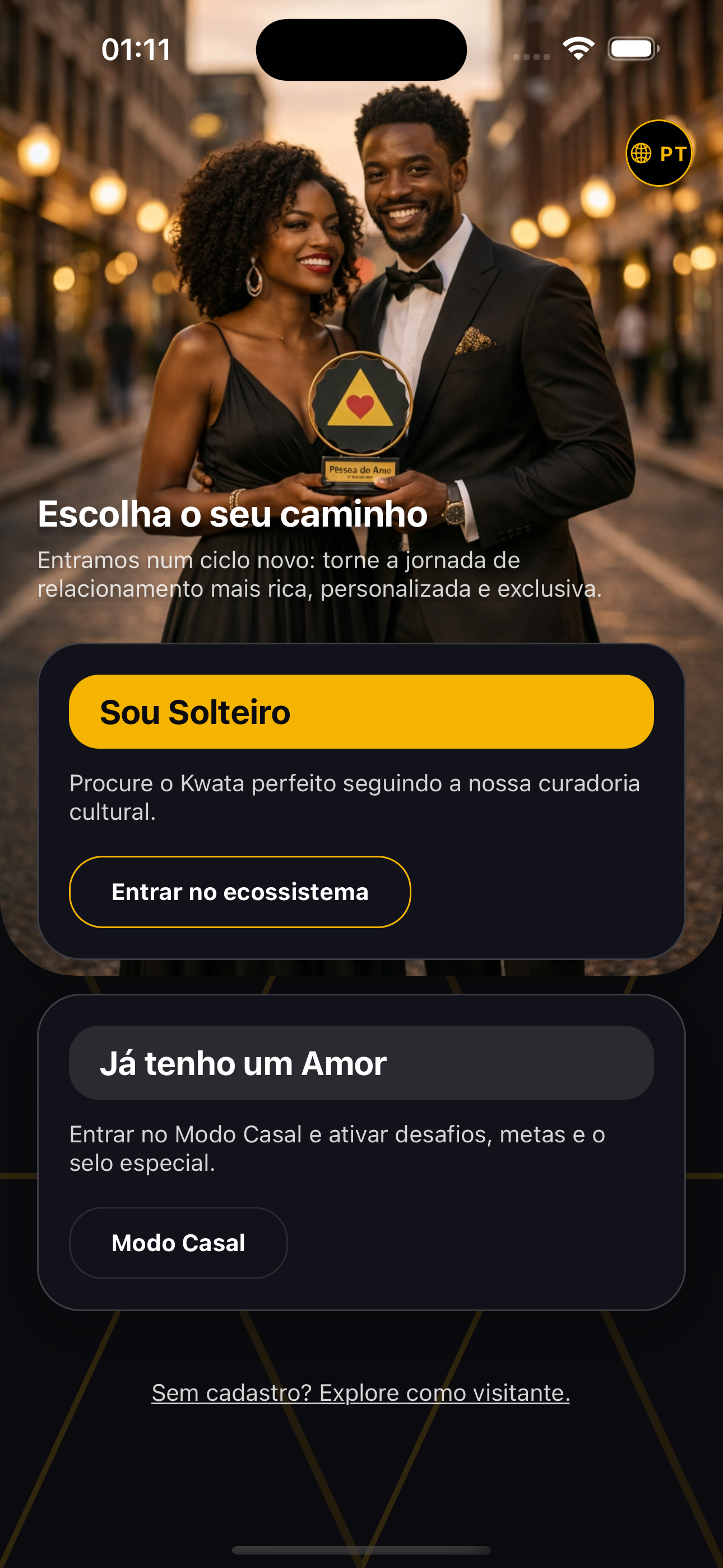 Experiência do app Placa do Amor